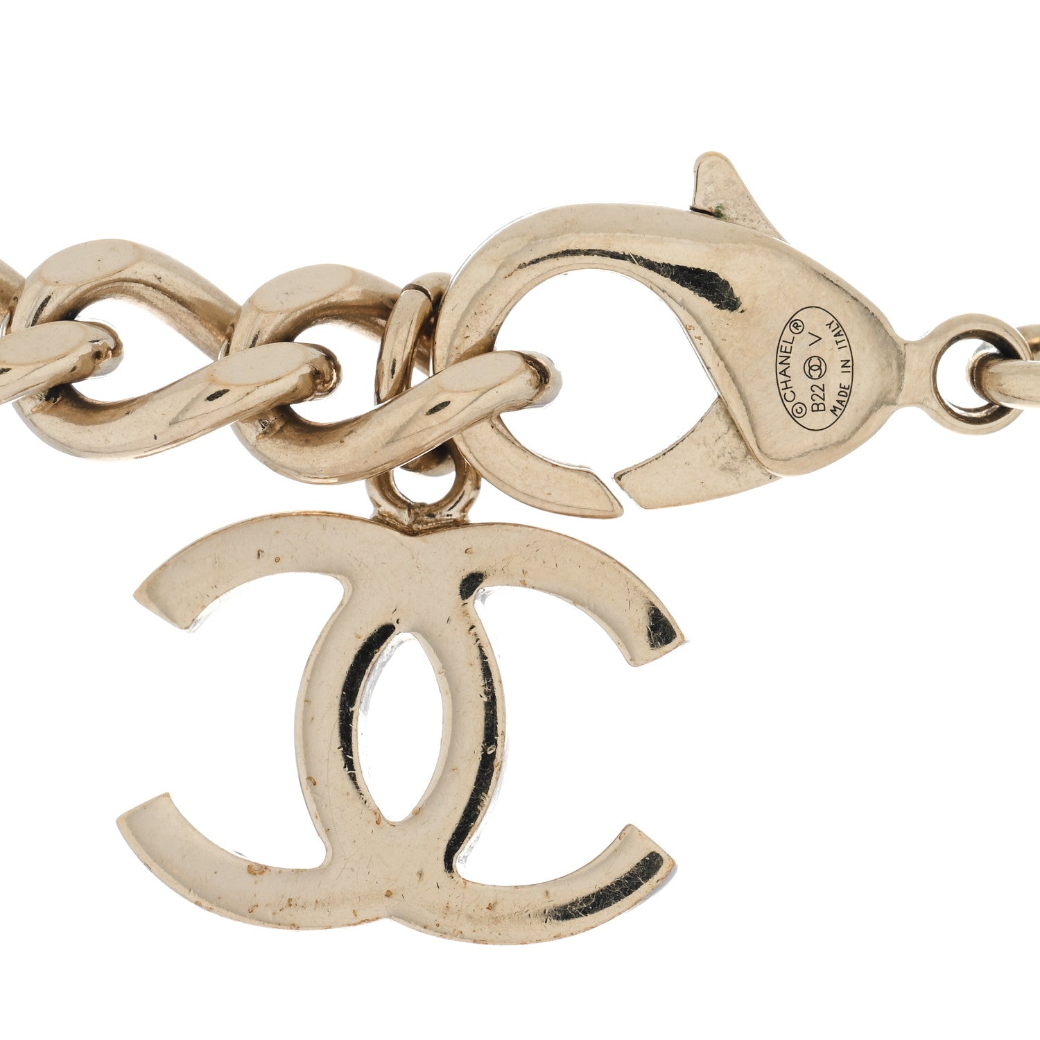 Chanel Metal Lambskin CC Square Choker Gold Black White 4 of 4