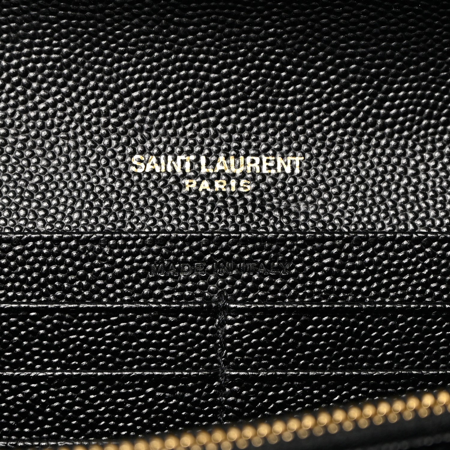 Saint Laurent Grain De Poudre Matelasse Chevron Monogram Flap Wallet Black 6 of 11