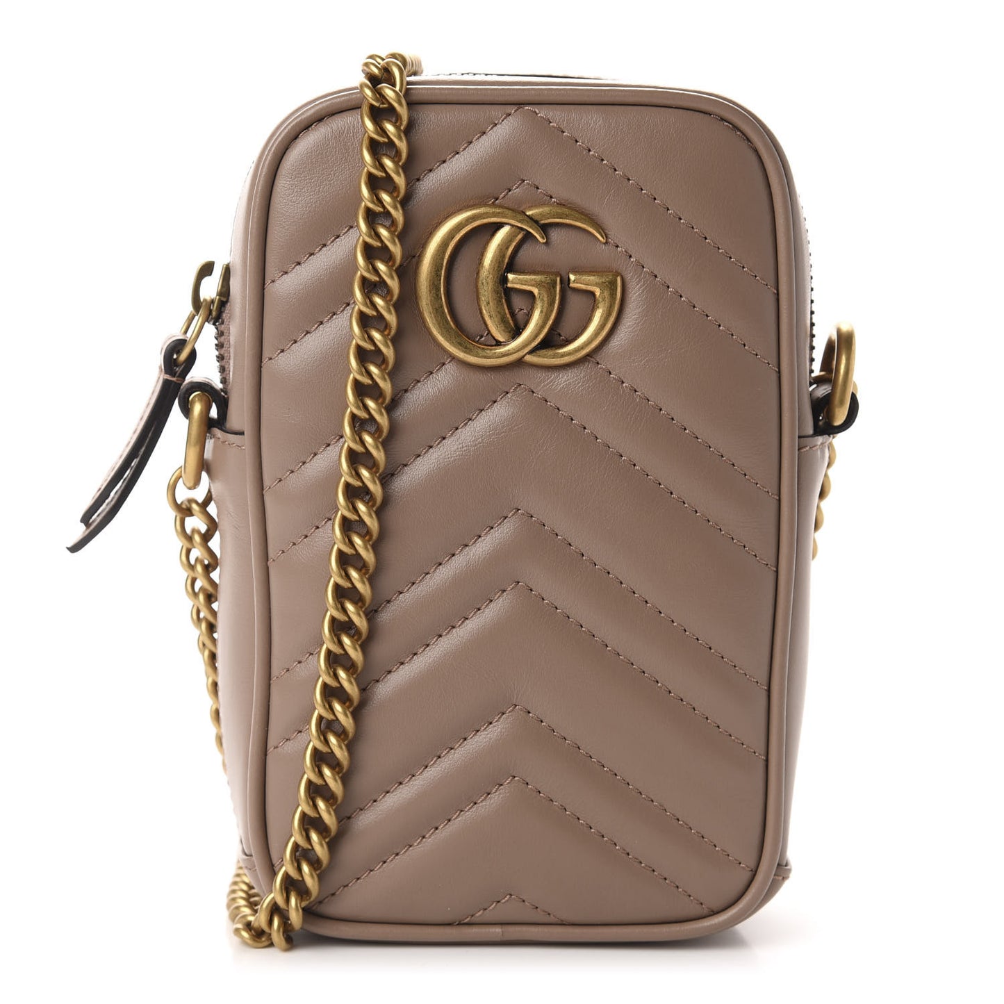 Calfskin Matelasse Mini GG Marmont Crossbody Bag Porcelain Rose