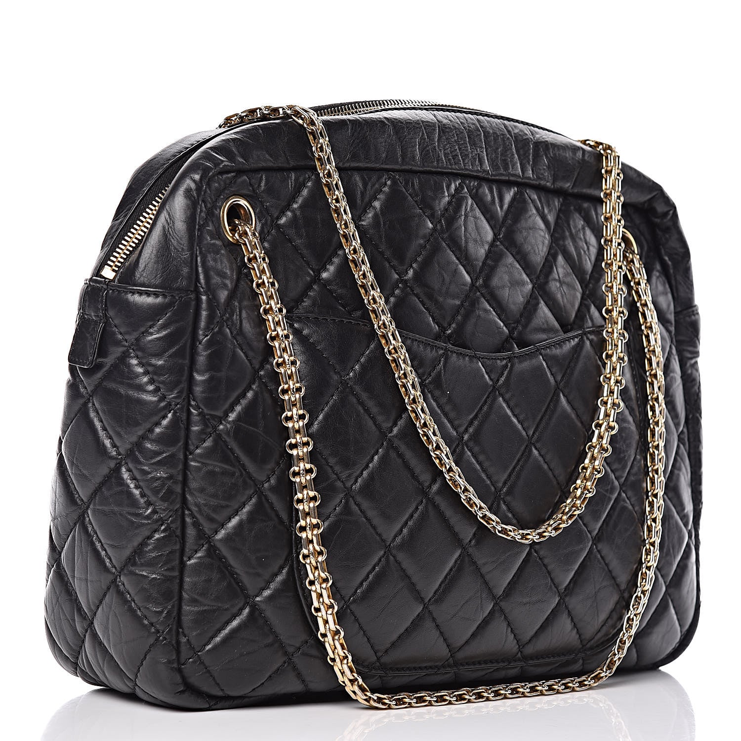 Chanel Aged Calfskin Quilted Large Reissue Camera Case Black 3 of 9