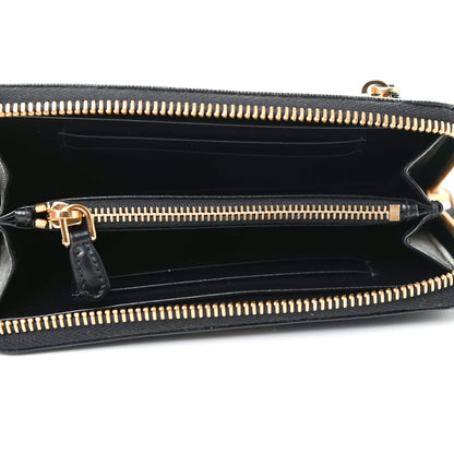 Prada Vitello Move Triangle Compact Zip Wallet Black 5 of 8