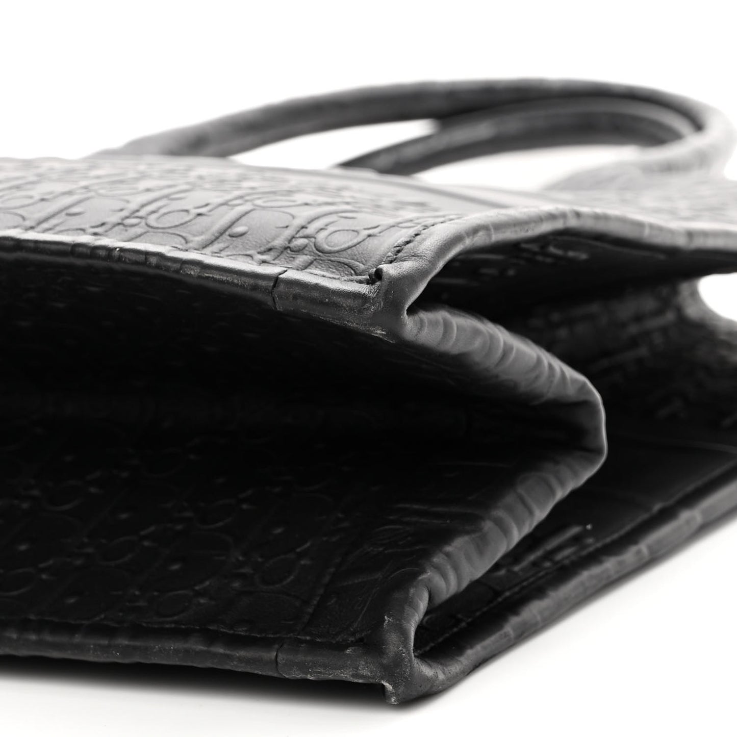 Oblique Calfskin Embossed Large Book Tote Black