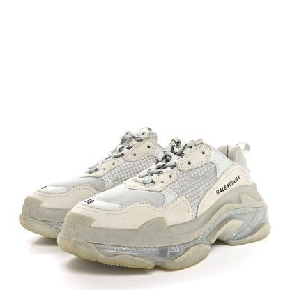 Balenciaga Fabric Mesh Clear Sole Womens Triple S Sneakers 39 Pearl Grey 4 of 10