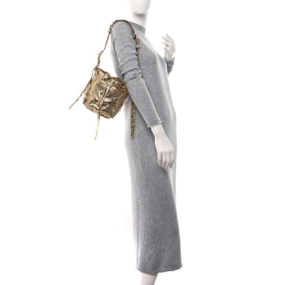 Balenciaga Metallic Agneau Arena Crystal Le Cagole Bucket Bag XS Light Gold 2 of 9