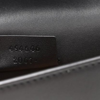 Gucci Calfskin Super Mini Sylvie Chain Shoulder Bag Black 6 of 9