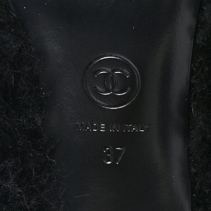 Chanel Fur Ankle Boots 37 Black 8 of 11