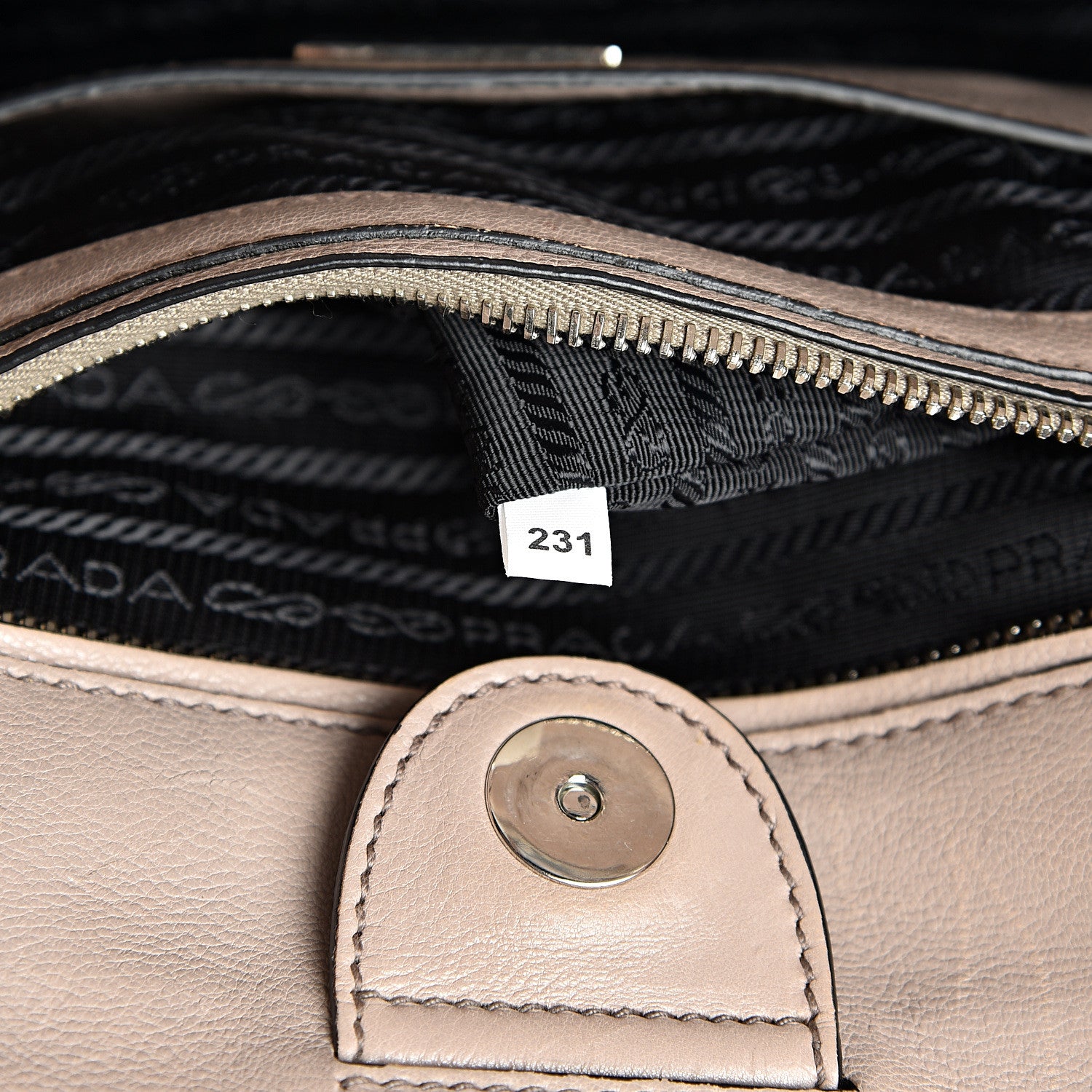 Prada Glace Calf Suede Twin Pocket Tote Pomice 7 of 21