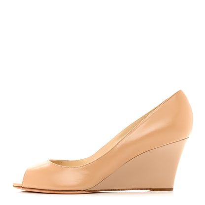 Jimmy Choo Kid Peep Toe Wedge Pumps 36 Nude 1 of 7