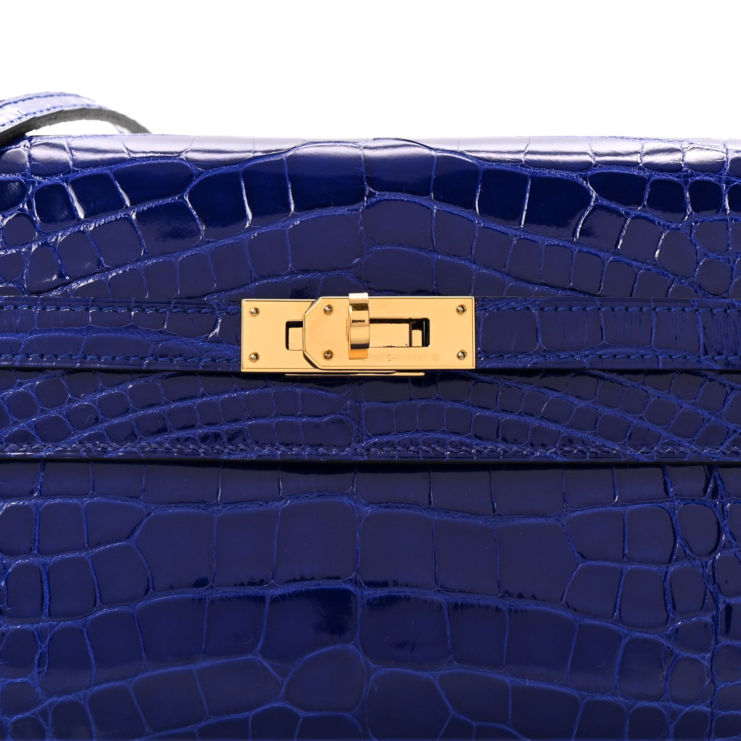 Hermes Shiny Alligator Kelly Wallet To Go Bleu Electrique 13 of 23