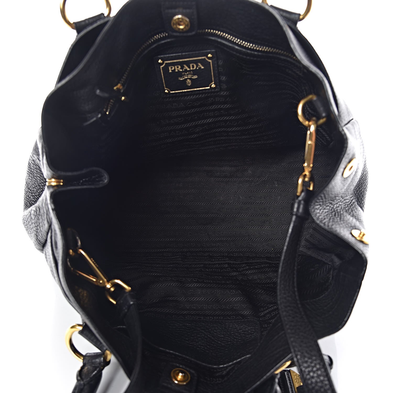 Prada Vitello Daino Tote Black 5 of 15