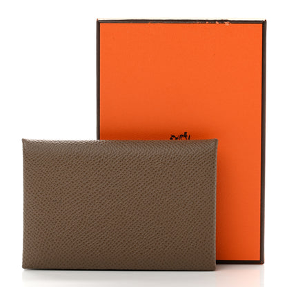 Hermes Epsom Calvi Card Case Etoupe 6 of 6