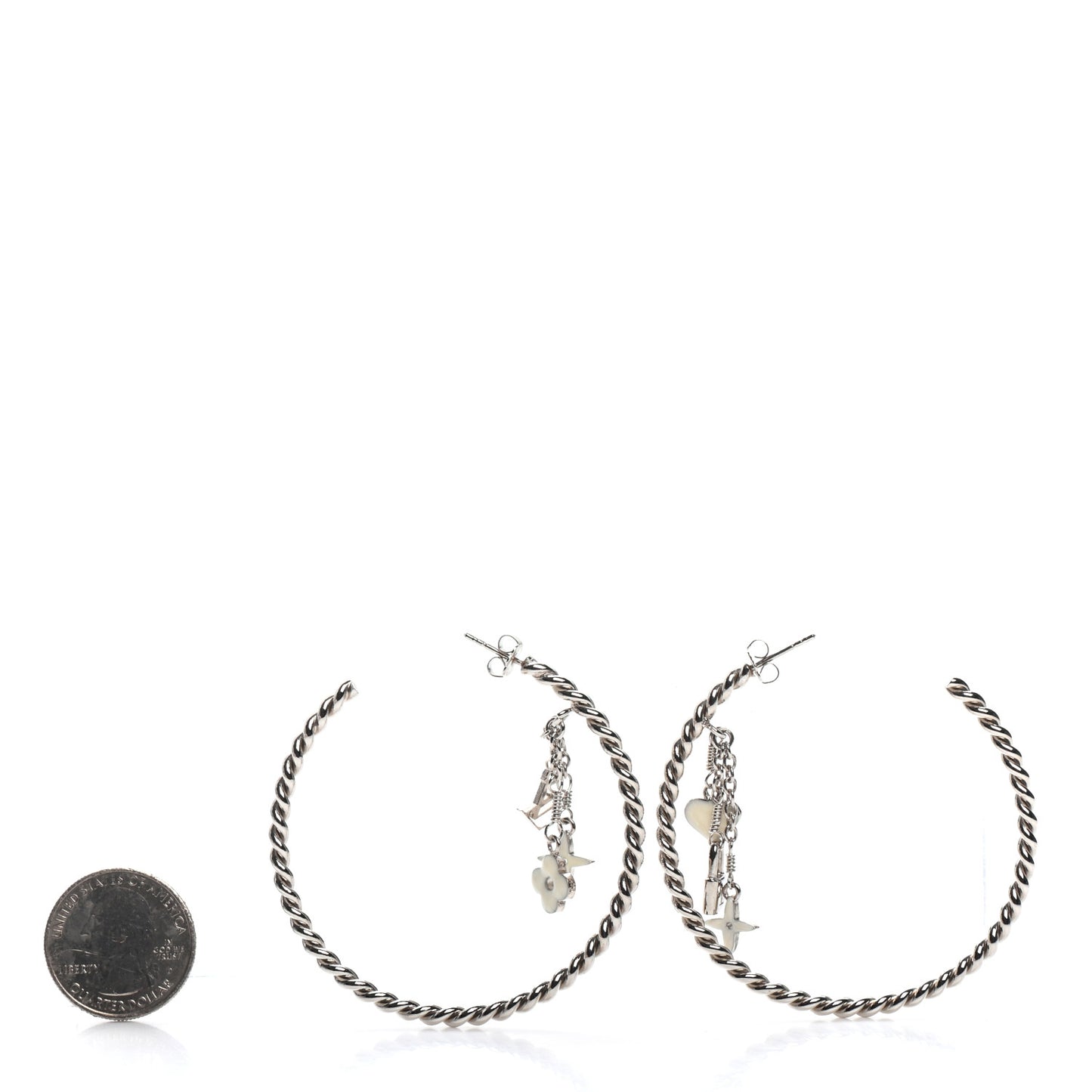Sweet Monogram Creole Hoop Earrings Silver