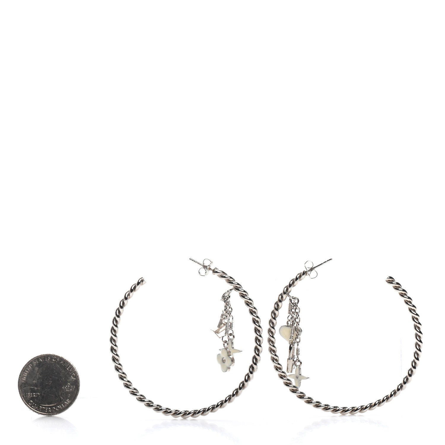 Louis Vuitton Sweet Monogram Creole Hoop Earrings Silver 2 of 3