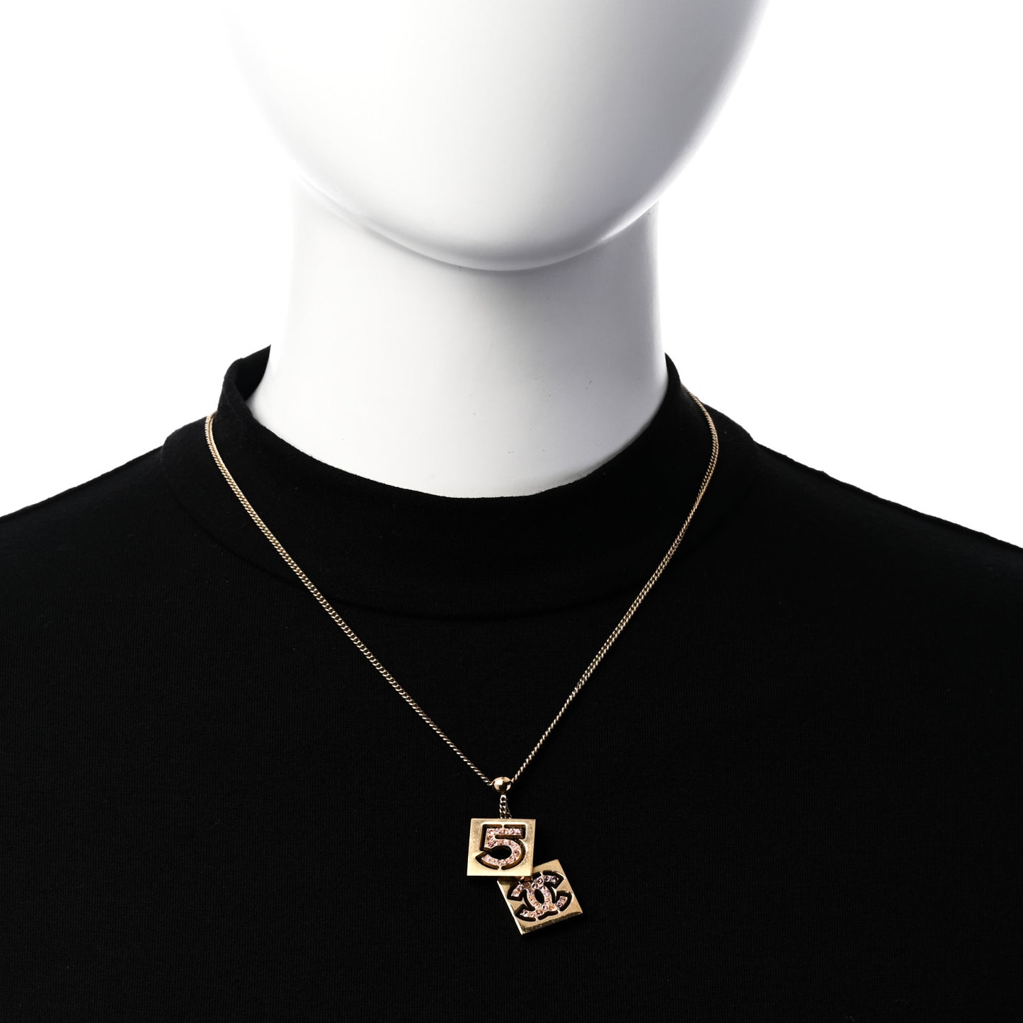 Crystal CC No.5 Necklace Gold Pink
