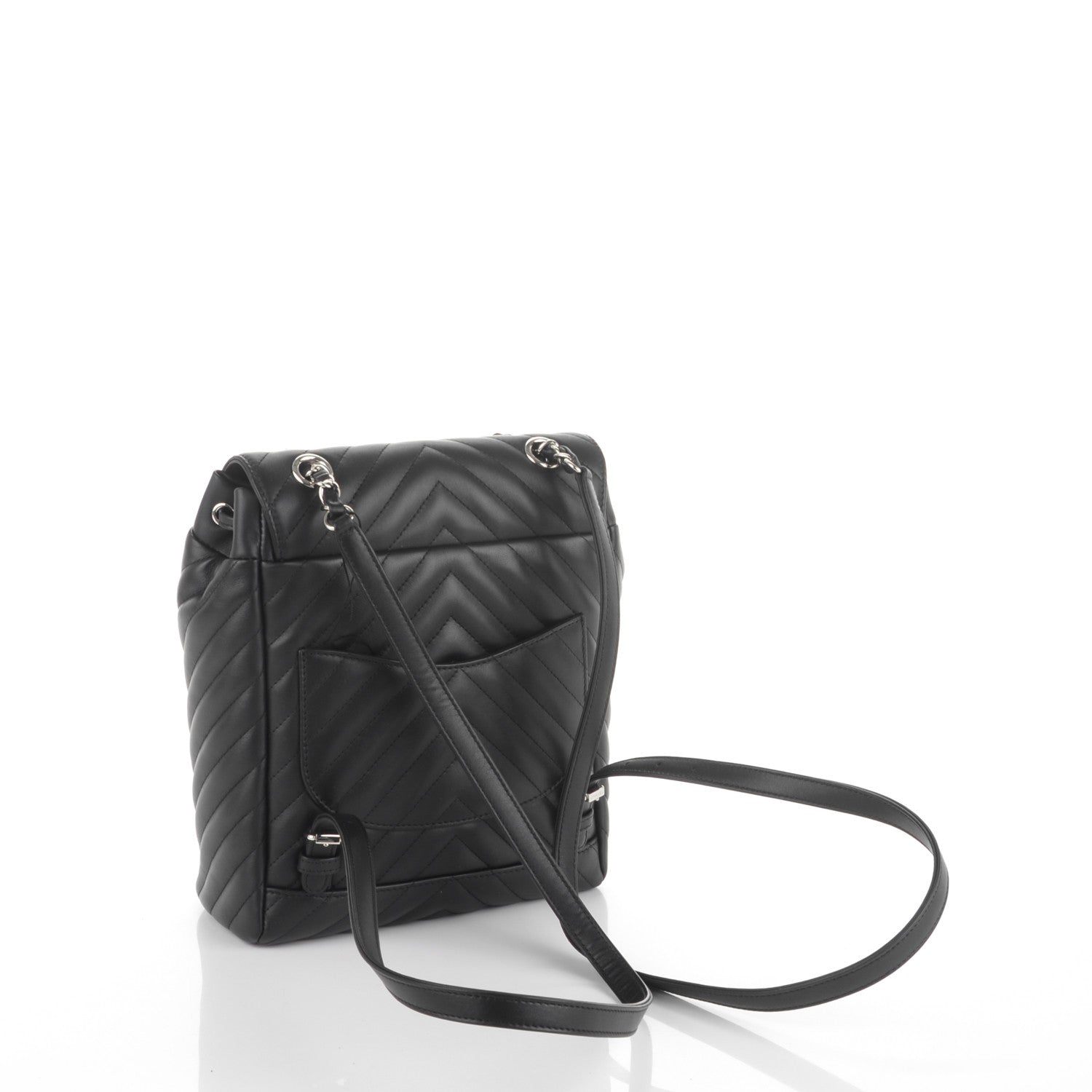 Chanel Calfskin Chevron Quilted Small Urban Spirit Backpack Black 3 of 7