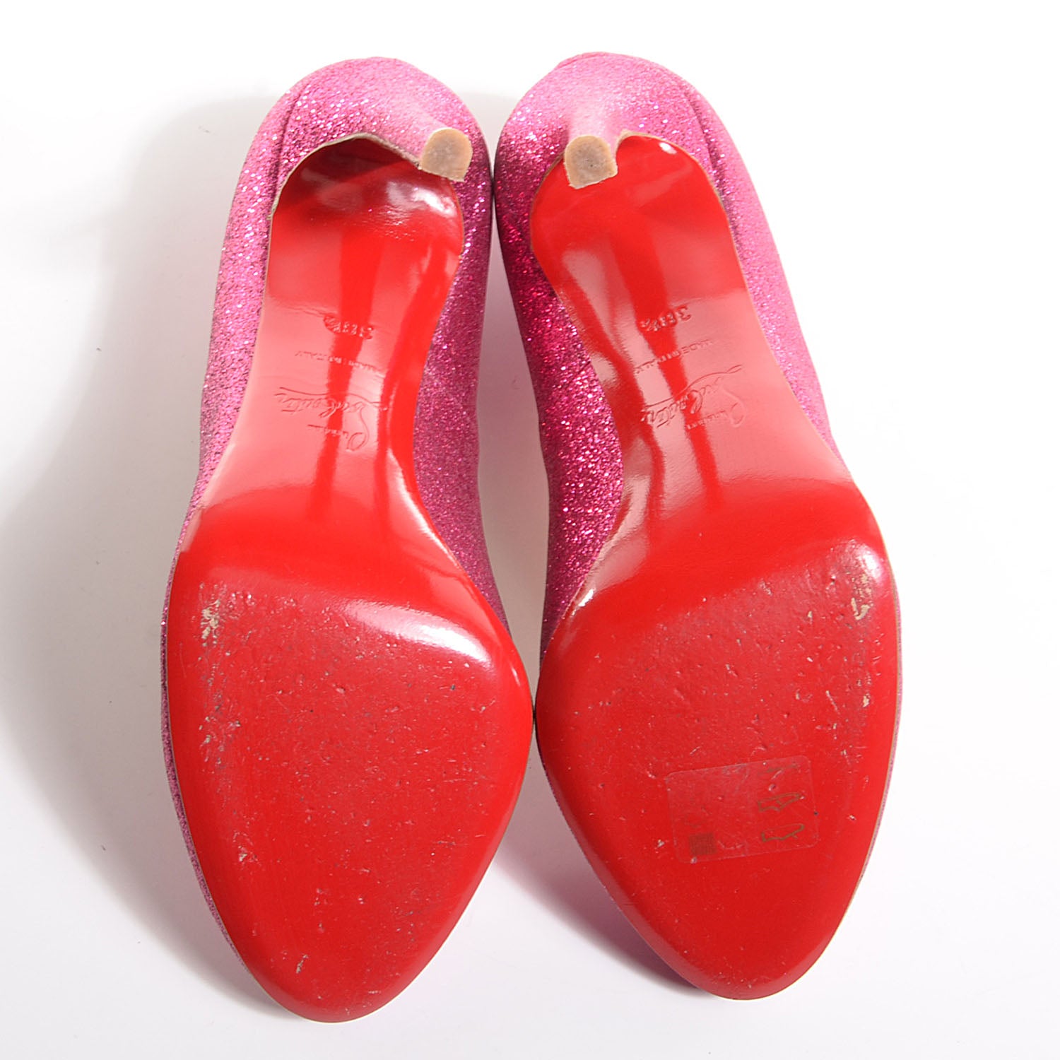 Christian Louboutin Glitter Mini Lady Lynch 120 Pumps 38.5 Fuxia 4 of 5