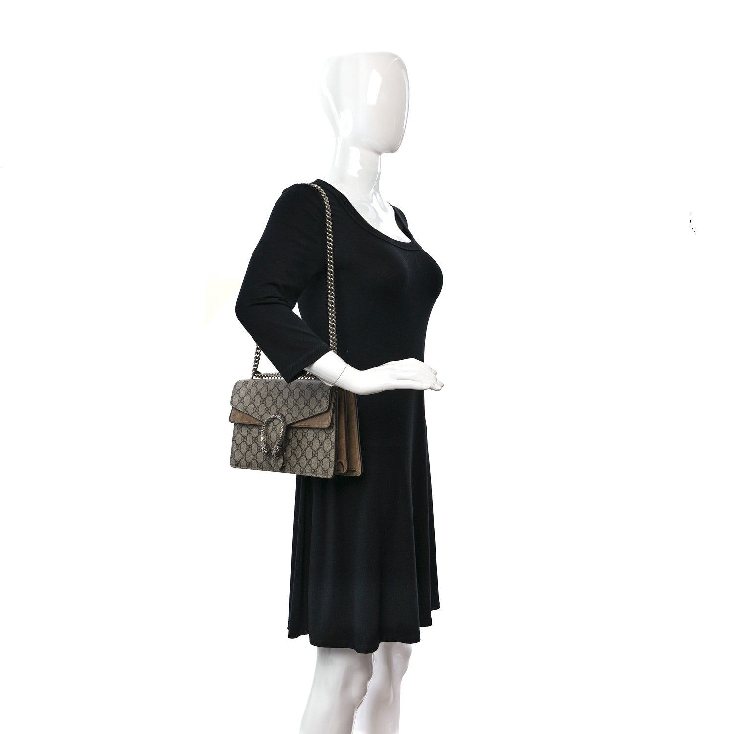 Gucci GG Supreme Monogram Small Dionysus Shoulder Bag Taupe 3 of 11