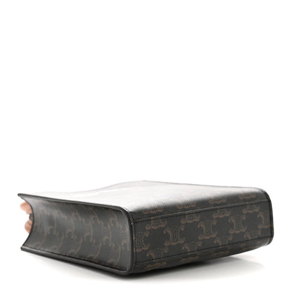 Celine Triomphe Canvas Calfskin Mini Vertical Cabas Tan 4 of 12