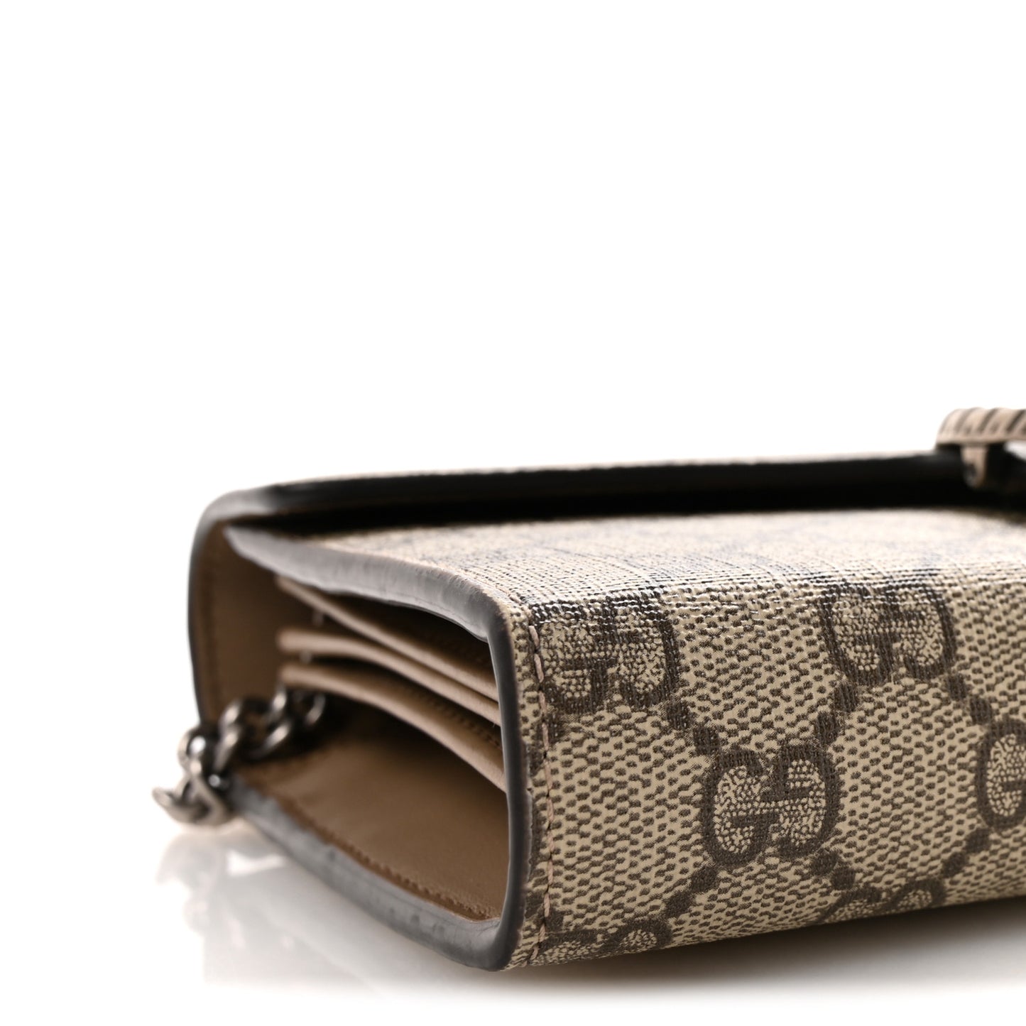 GG Supreme Monogram Mini Dionysus Chain Wallet Beige Taupe Beige Taupe
