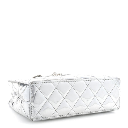 Chanel Mirror Calfskin Metallic Calfskin Quilted Nano Kelly Shopper Silvery 4 of 10