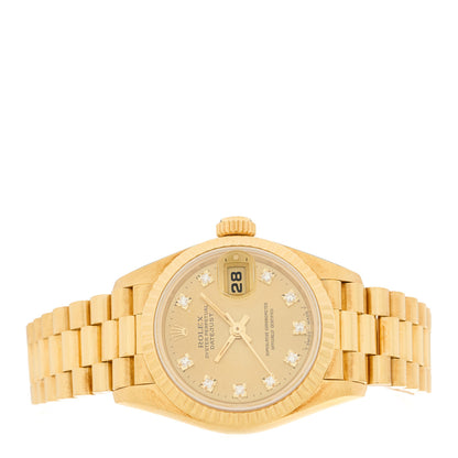 Rolex 18K Yellow Gold Diamond 26mm Datejust President Watch Champagne 69178 2 of 4