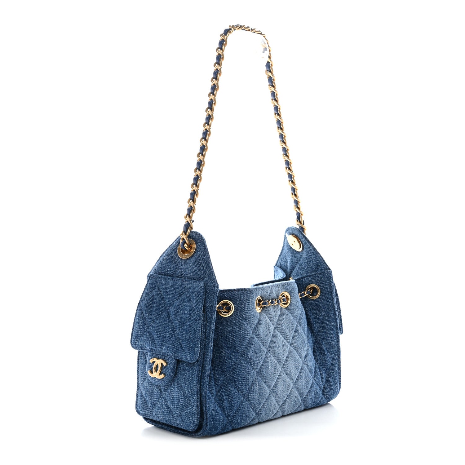 Chanel Washed Denim Quilted Mini Chanel 25 Handbag Blue 1813708