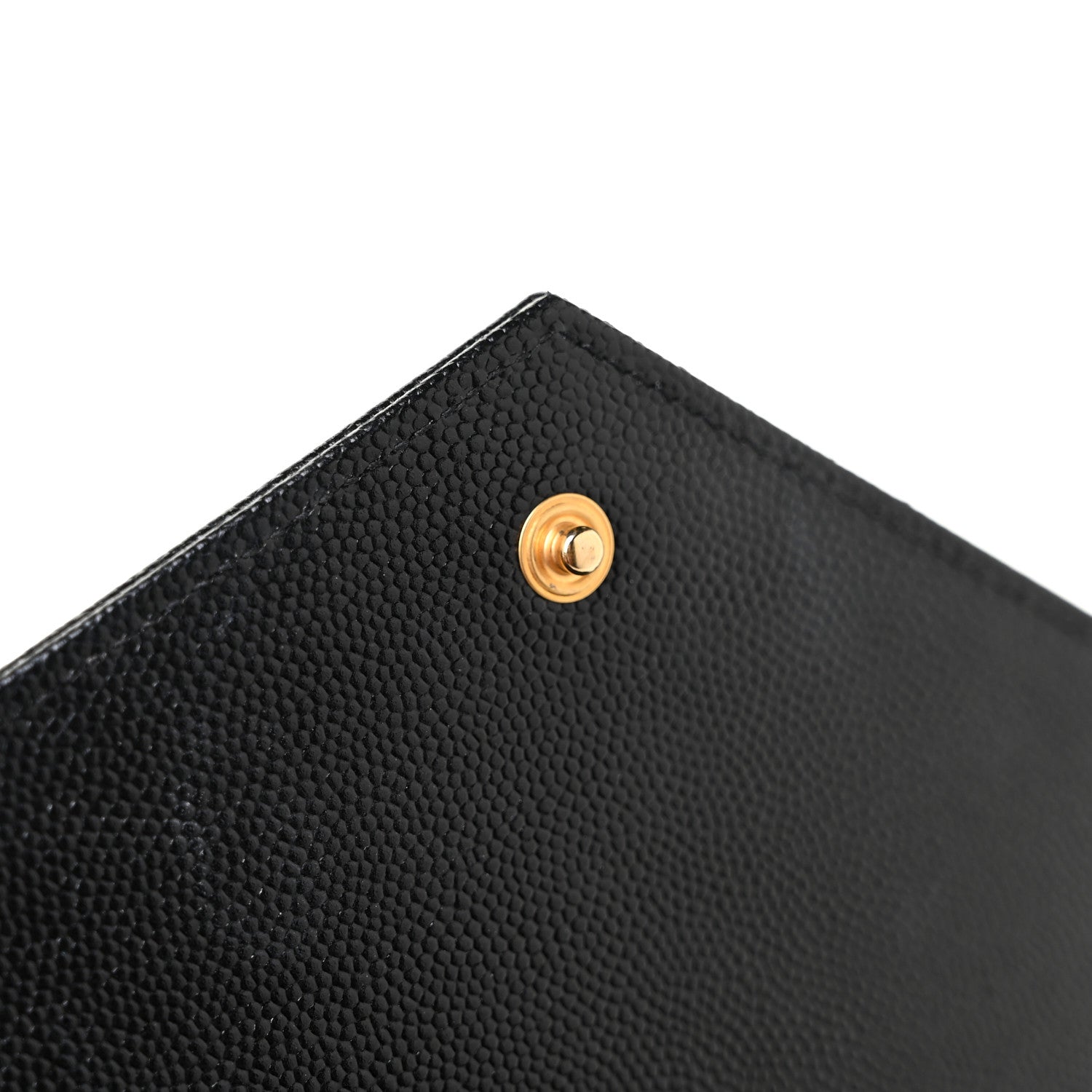 Saint Laurent Grain De Poudre Matelasse Chevron Monogram Chain Wallet Black 14 of 19