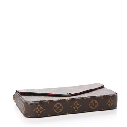 Louis Vuitton Monogram Pochette Felicie Chain Wallet Fuchsia 4 of 10