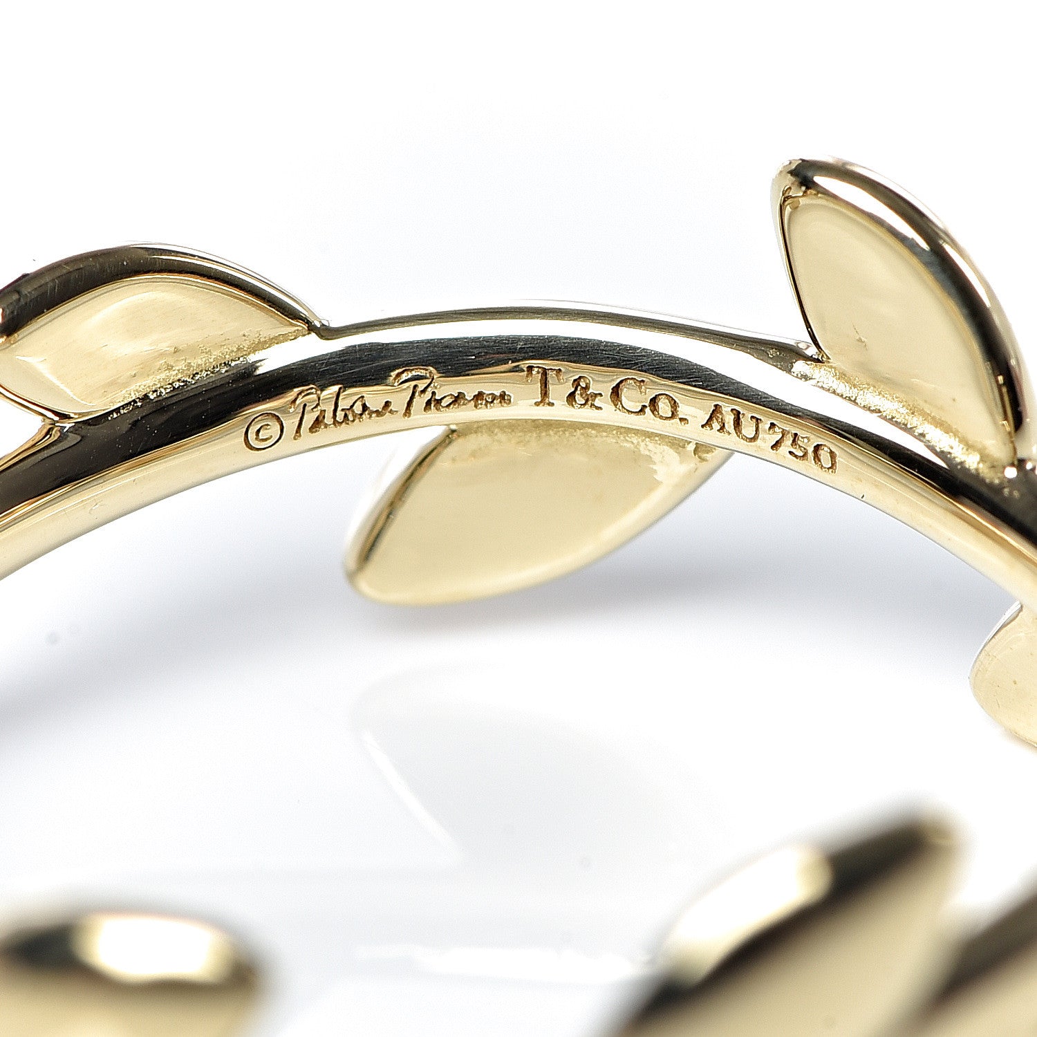 Tiffany 18K Yellow Gold Narrow Paloma Picasso Olive Leaf Band Ring 49 5 4 of 4