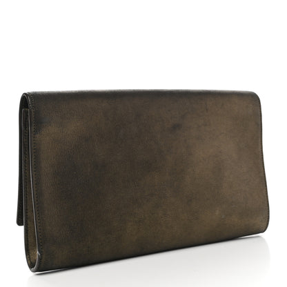 Saint Laurent Distressed Metallic Calfskin Monogram Large Belle De Jour Clutch Gold 3 of 16