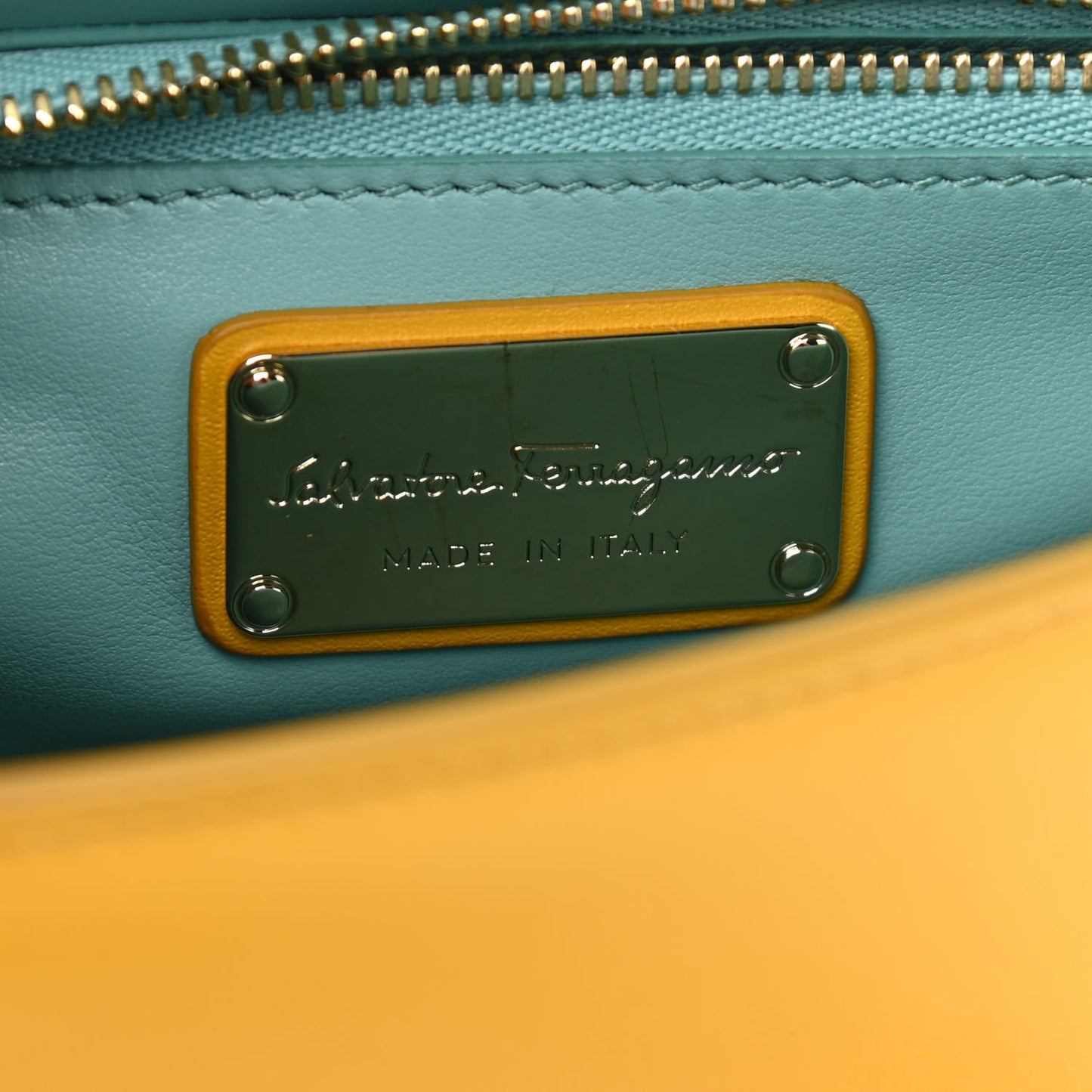 Calfskin Small Vara Chain Crossbody Yellow