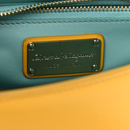 Salvatore Ferragamo Calfskin Small Vara Chain Crossbody Yellow 9 of 11