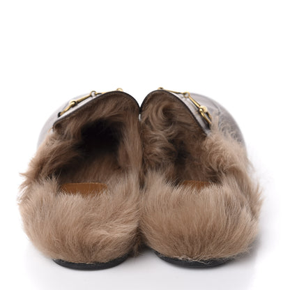 Gucci Calfskin Fur Womens Princetown Slippers 40 Brown 6 of 9