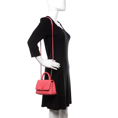 Chanel Caviar Quilted Incognito Extra Mini Coco Handle Flap Pink 2 of 9