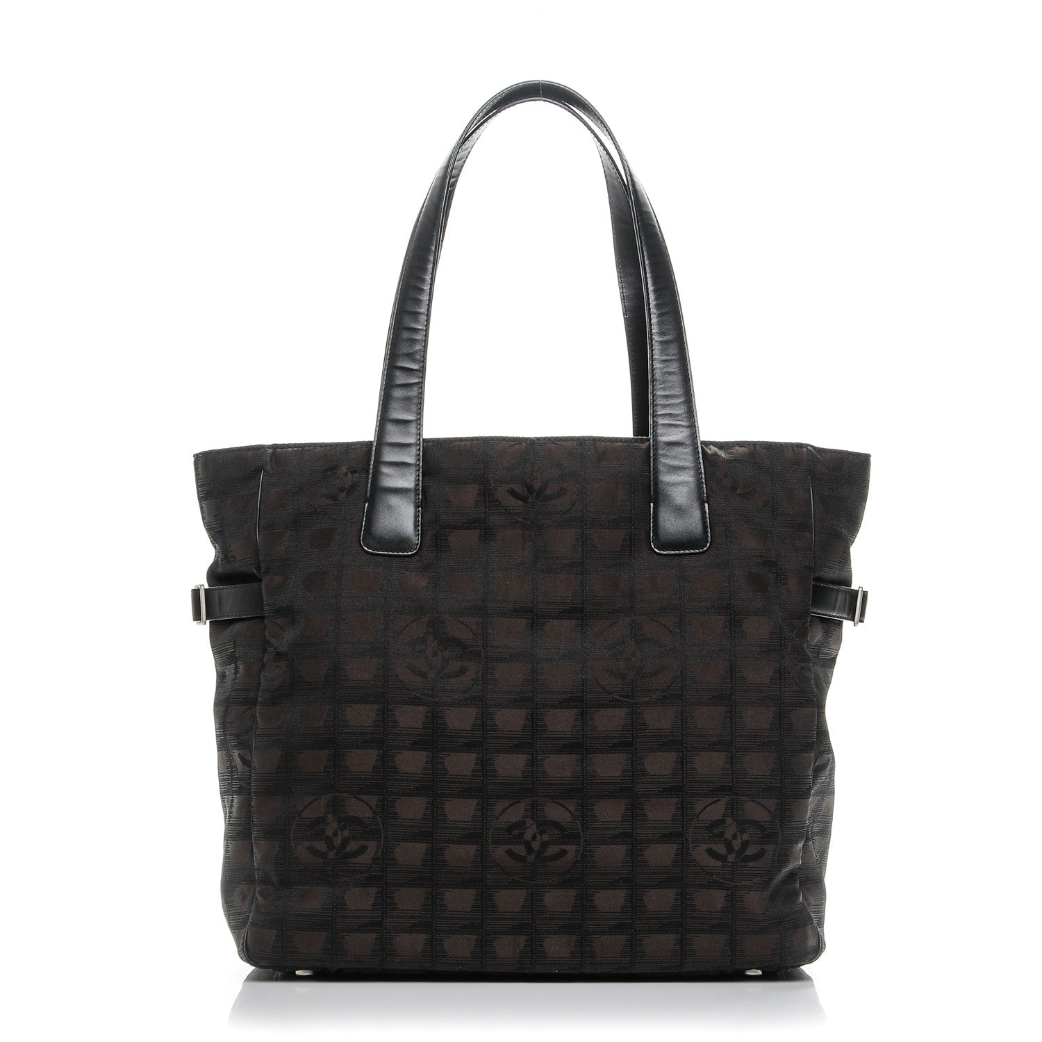 Chanel Nylon Medium Travel Tote Black Brown 1 of 7