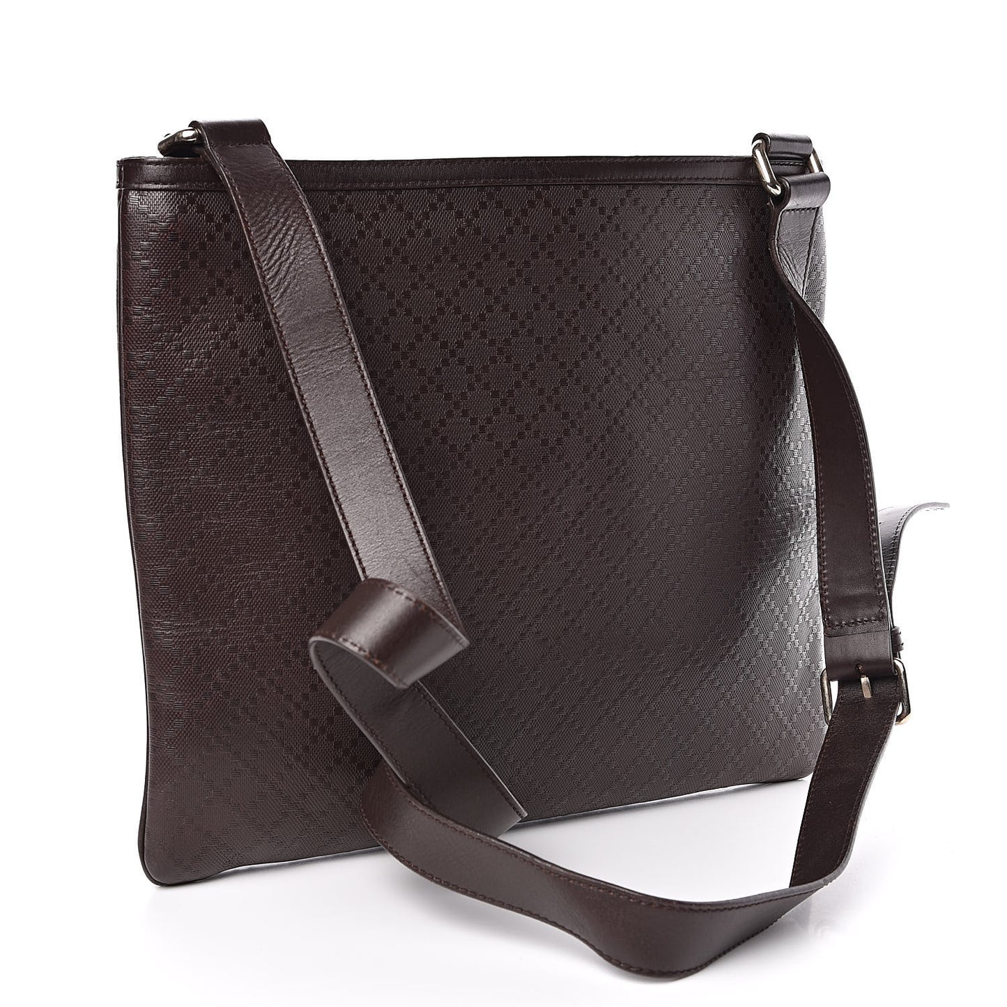 Hilary Lux Bright Diamante Medium Flat Messenger Bag Testa di Moro