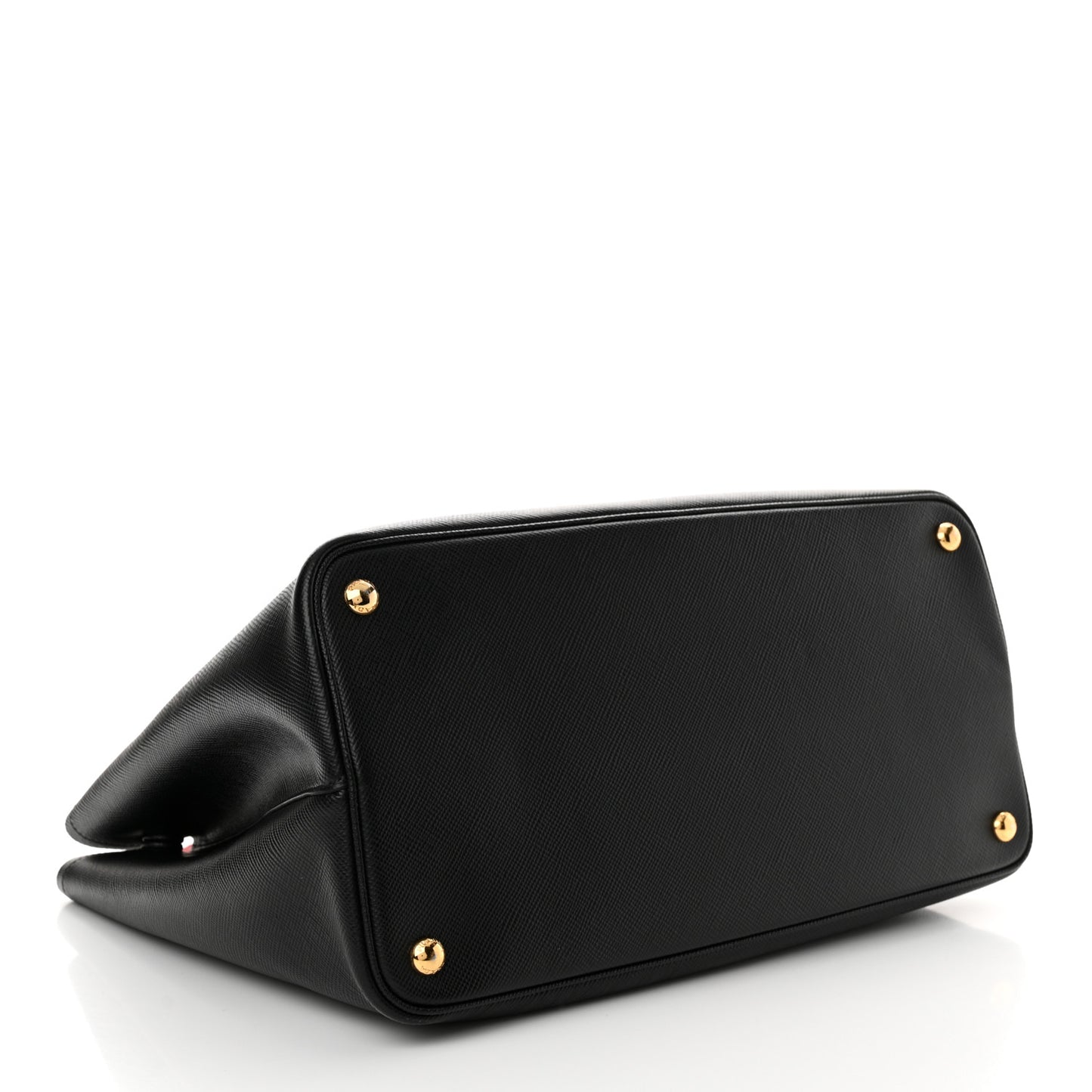 Saffiano Cuir Large Double Bag Black Fuoco
