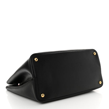 Prada Saffiano Cuir Large Double Bag Black Fuoco 4 of 9