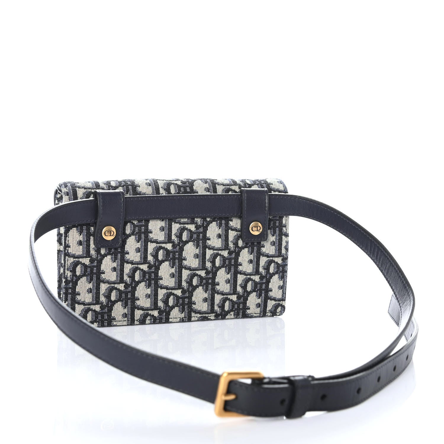 Christian Dior Oblique Saddle Belt Bag Blue 2 of 4