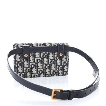Christian Dior Oblique Saddle Belt Bag Blue 2 of 4