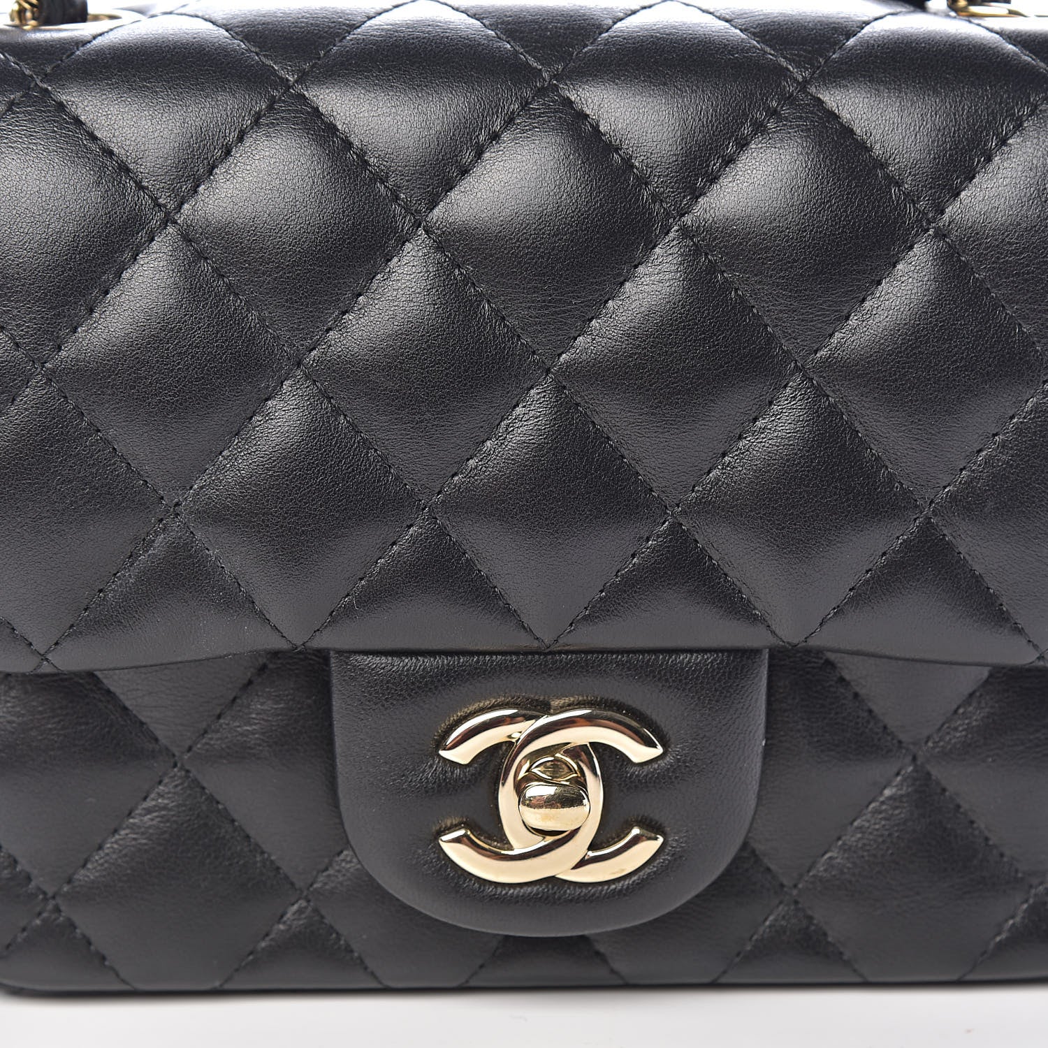 Chanel Lambskin Quilted Mini Square Flap Black 10 of 11