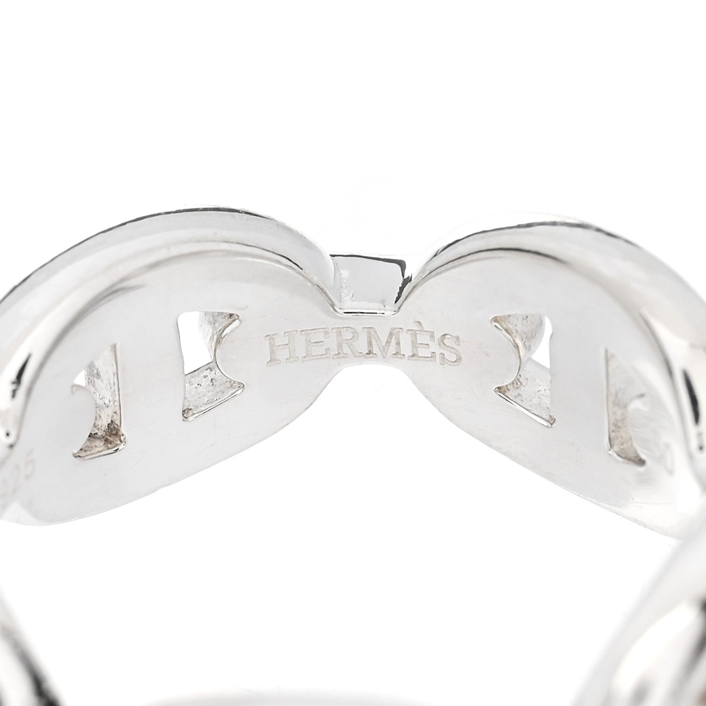 Sterling Silver PM Chaine d'Ancre Enchainee Band Ring 50 5.25