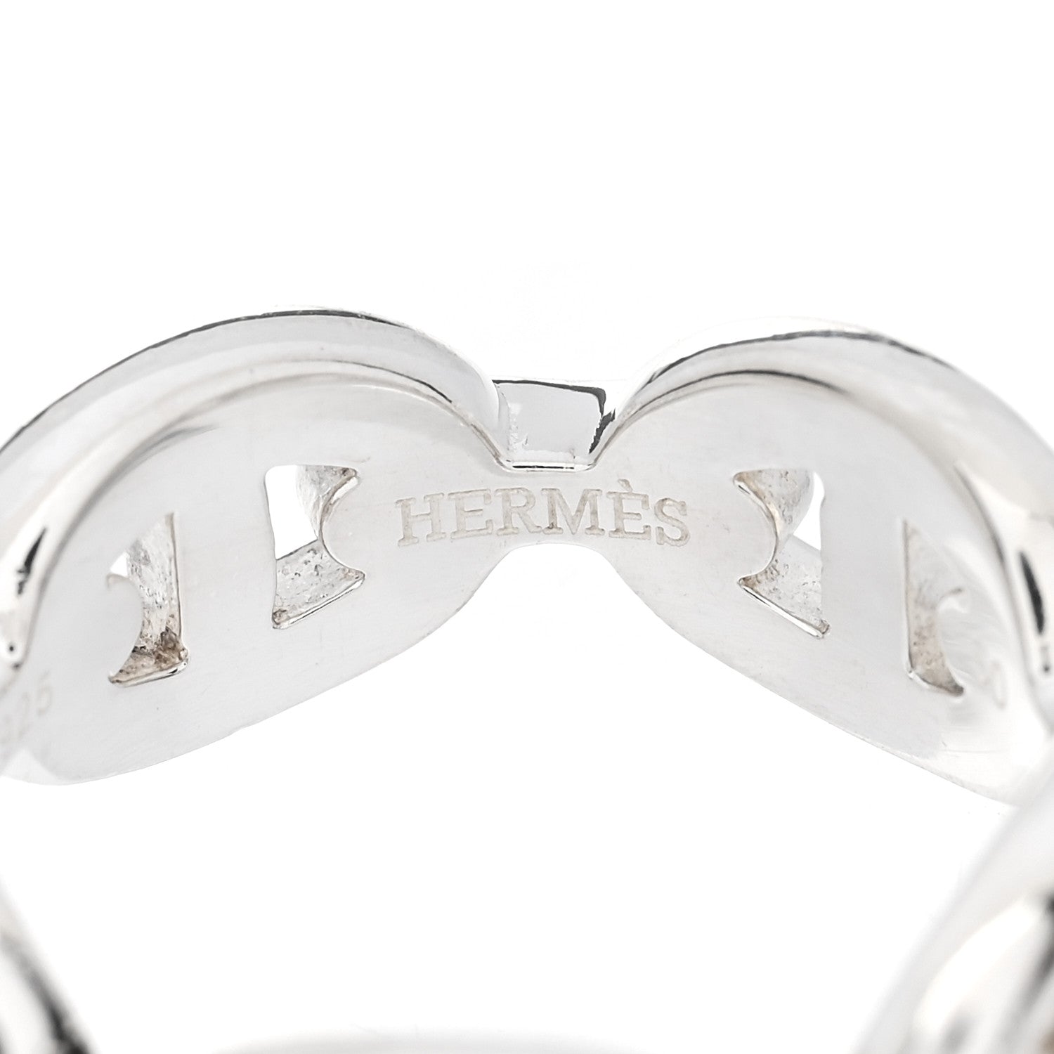 Hermes Sterling Silver PM Chaine d'Ancre Enchainee Band Ring 50 5.25 3 of 7