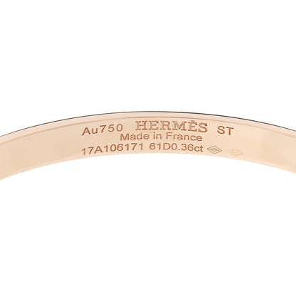 Hermes 18K Rose Gold Diamond PM Kelly Pave Bracelet ST 3 of 4