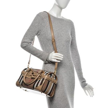 Burberry House Check Bridle Calfskin Medium Alchester Bowling Bag Trench 2 of 8