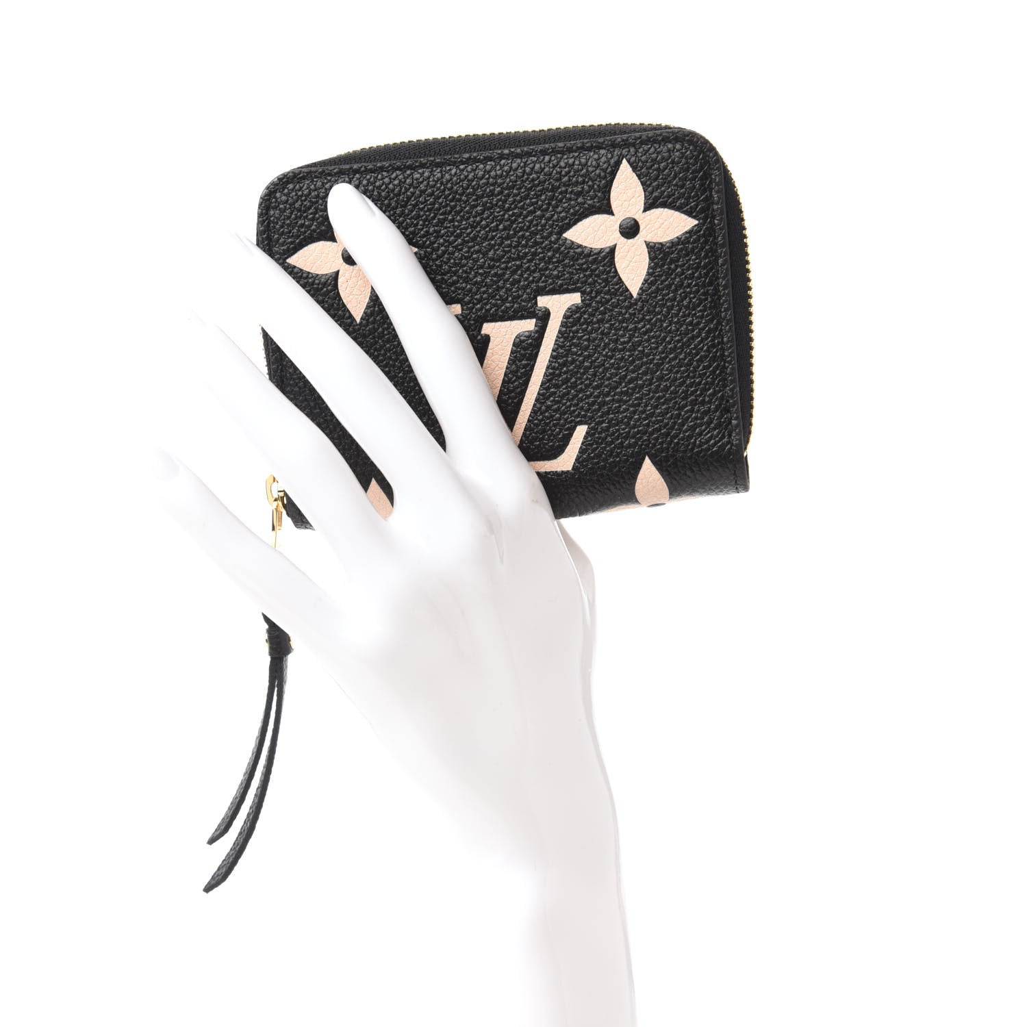 Louis Vuitton Empreinte Monogram Giant Zippy Coin Purse Black Beige 2 of 11