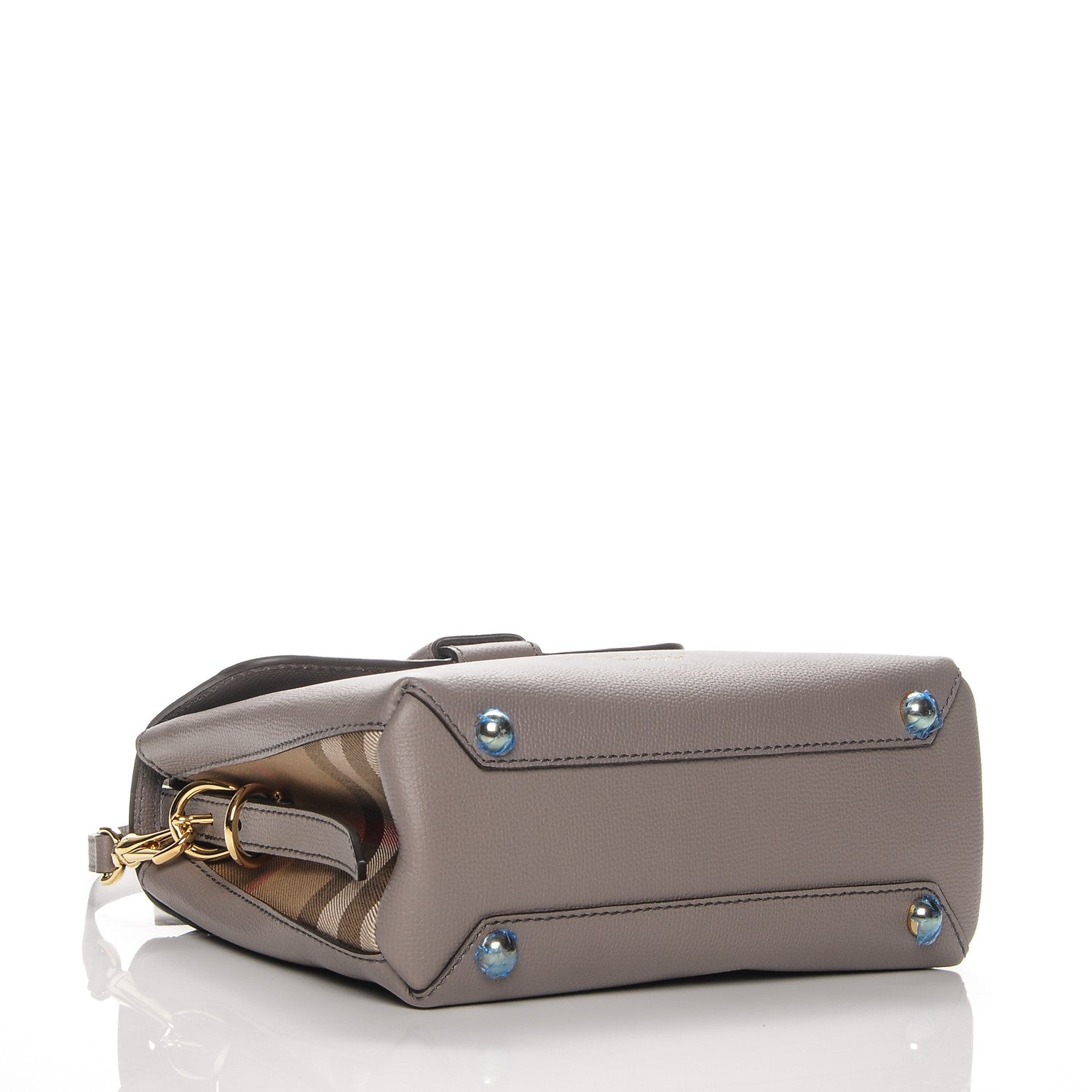 Burberry Derby Calfskin House Check Small Camberley Thistle Grey 4 of 7
