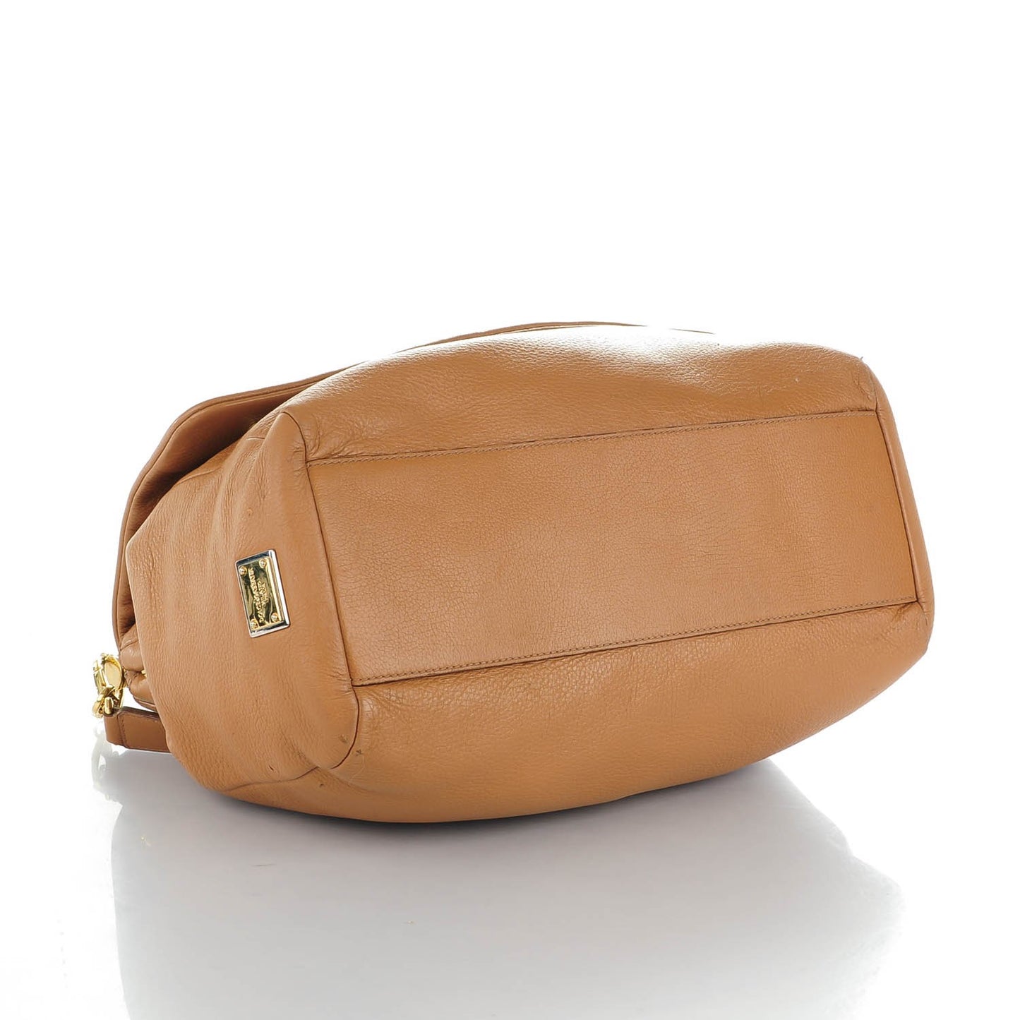 Grained Deerskin Large Miss Sicily Satchel Camel
