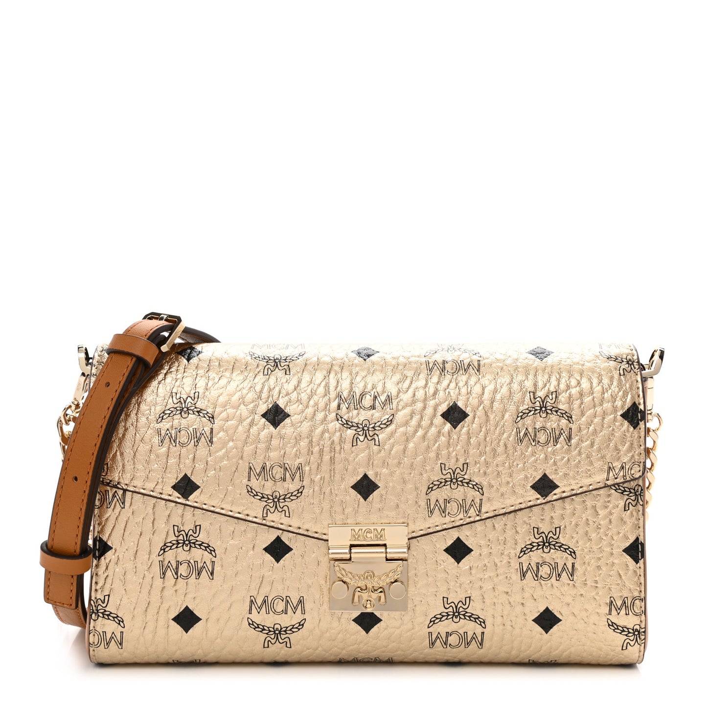 Metallic Visetos Medium Millie Crossbody Bag Berlin Gold