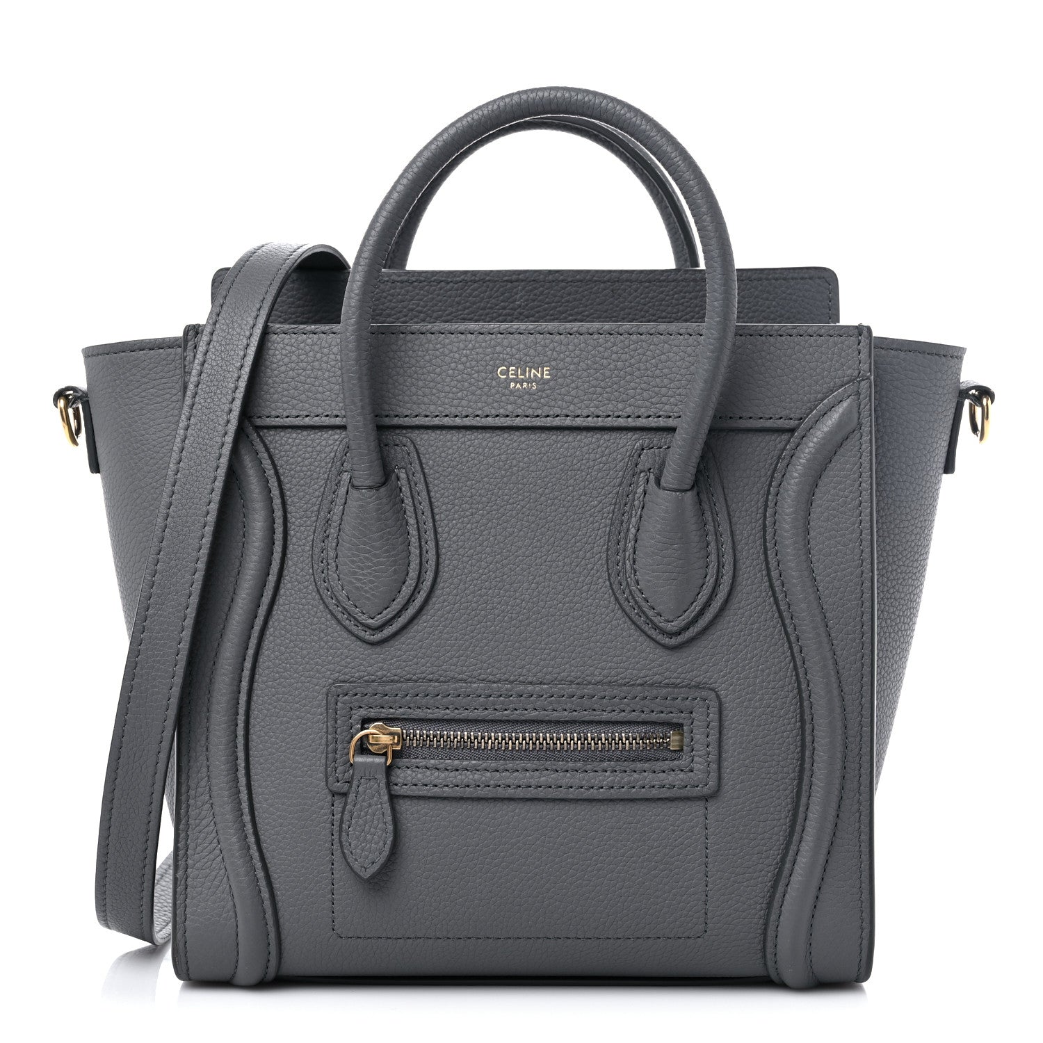 Celine Baby Drummed Calfskin Nano Luggage Kohl 1 of 13